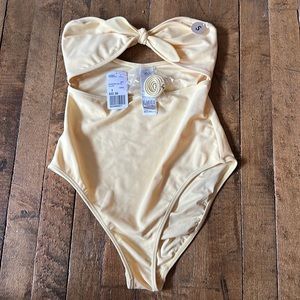 Forever 21 one piece yellow bathing suit size S